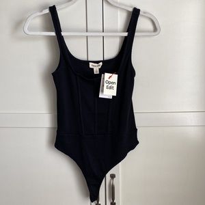 Open edit black scoop, bodysuit size small.